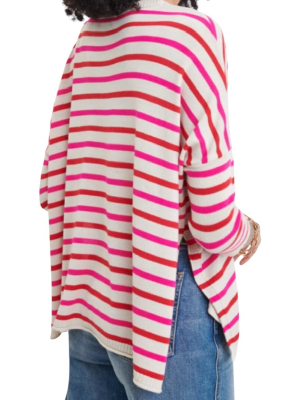 MERSEA Catalina Crewneck Sweater in Poppy Stripe OS - Picture 5 of 11